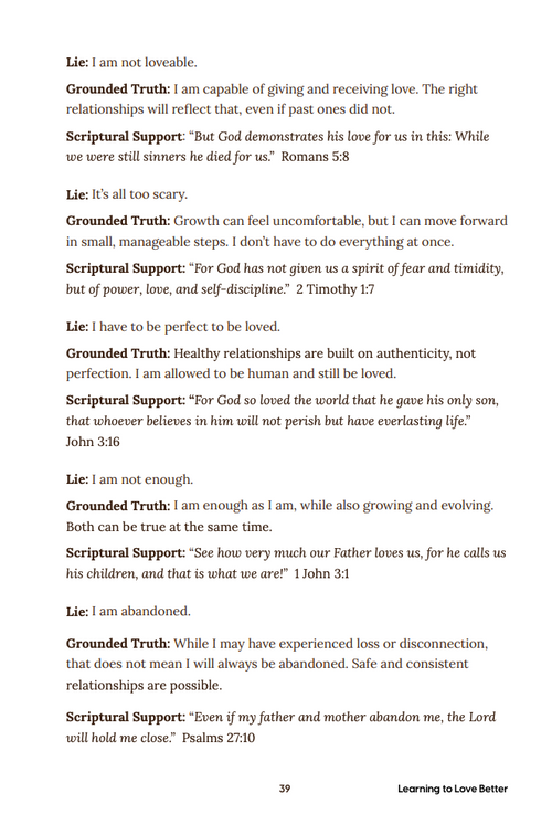 Learning to Love Better: A Journaling Guide to Building Emotional Awareness and Healthy Romantic Relationships with Scriptural Reflections- Downloadable and Fillable PDF